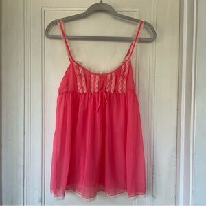 Vintage Victoria Secret Pink and white lace top